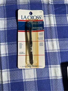 🆕 La Cross Professional Slant Tip Tweezers - Silver